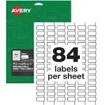 Avery PermaTrack Destructible Asset Tag Labels Laser Printers 0.5 x 1 White 84/sheet 8 Sheets/Pack