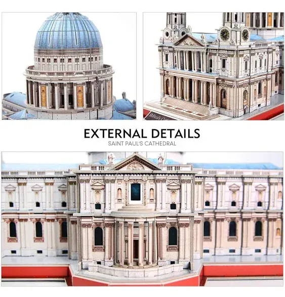 CubicFun 3D Puzzle - Large Saint Paul's Cathedral 3D Puzzles for Adults - Half-Opening Architecture, Enjoy Interior Views - Anniversary/Wedding/Souvenir/Birthday/Christmas/Teacher Gifts - 643 Pieces