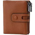 Bveyzi Small Soft Leather Wallet for Women RFID Blocking Ladies Card Holder with