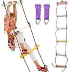 Trailblaze Colorful Climbing Rope Ladder with Plastic Rungs, Outdoor/Indoor Swingset, Ninja Warrior Obstacle Course Accessories