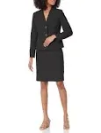 Le Suit Women's Petite Collarless 2 Button Jacket & Slim Skirt