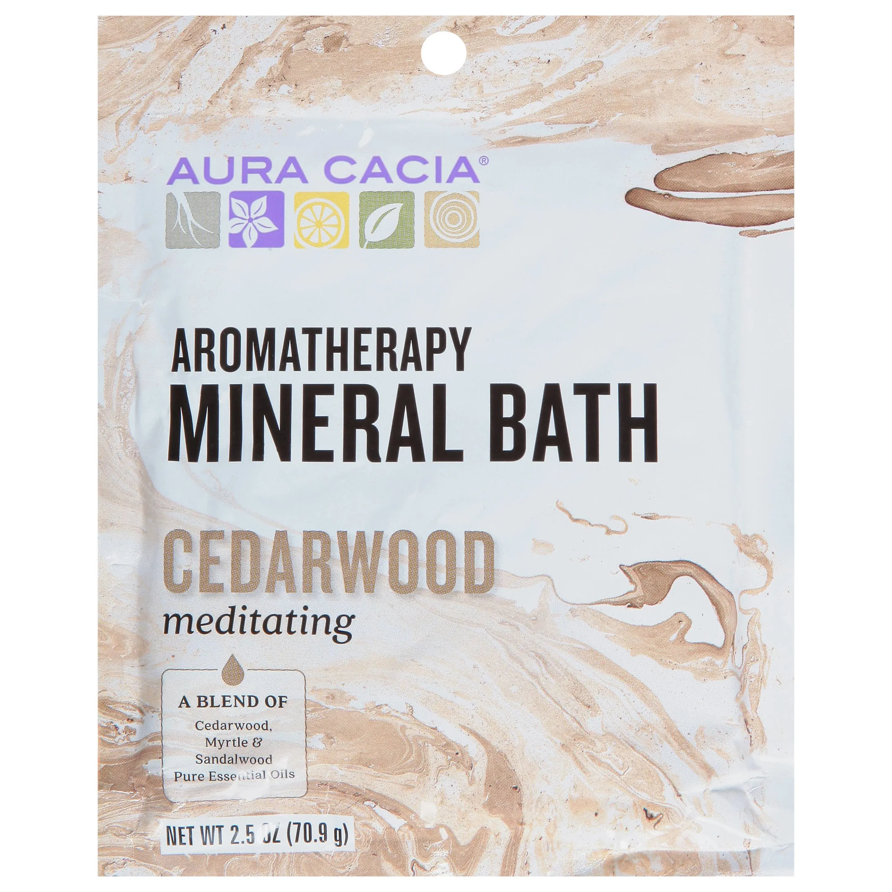 Aura Cacia, Aromatherapy Mineral Bath, Warming Balsam Fir, 2.5 oz (70.9 g)