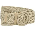 Womens Wide Woven Waist Belts Braided Belts for Dress Chunky Buckle