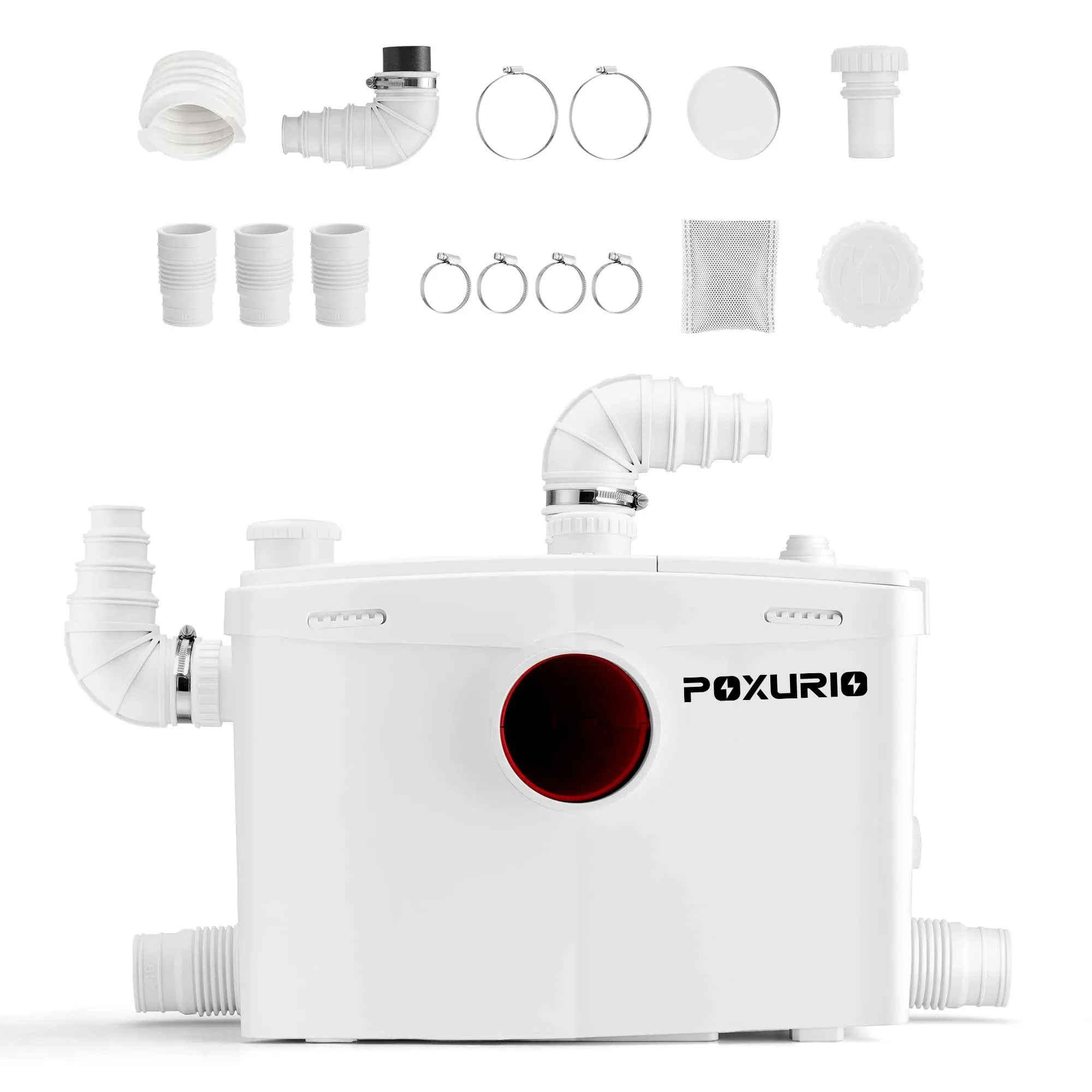 Poxurio 900W Macerator Pump for Basement, Macecrating Toilet Pump with Upgraded 2 ...