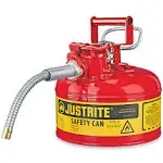 Justrite Type II AccuFlow 5 Gal Safety Gas Can w/ 1 in. Spout (Yellow)