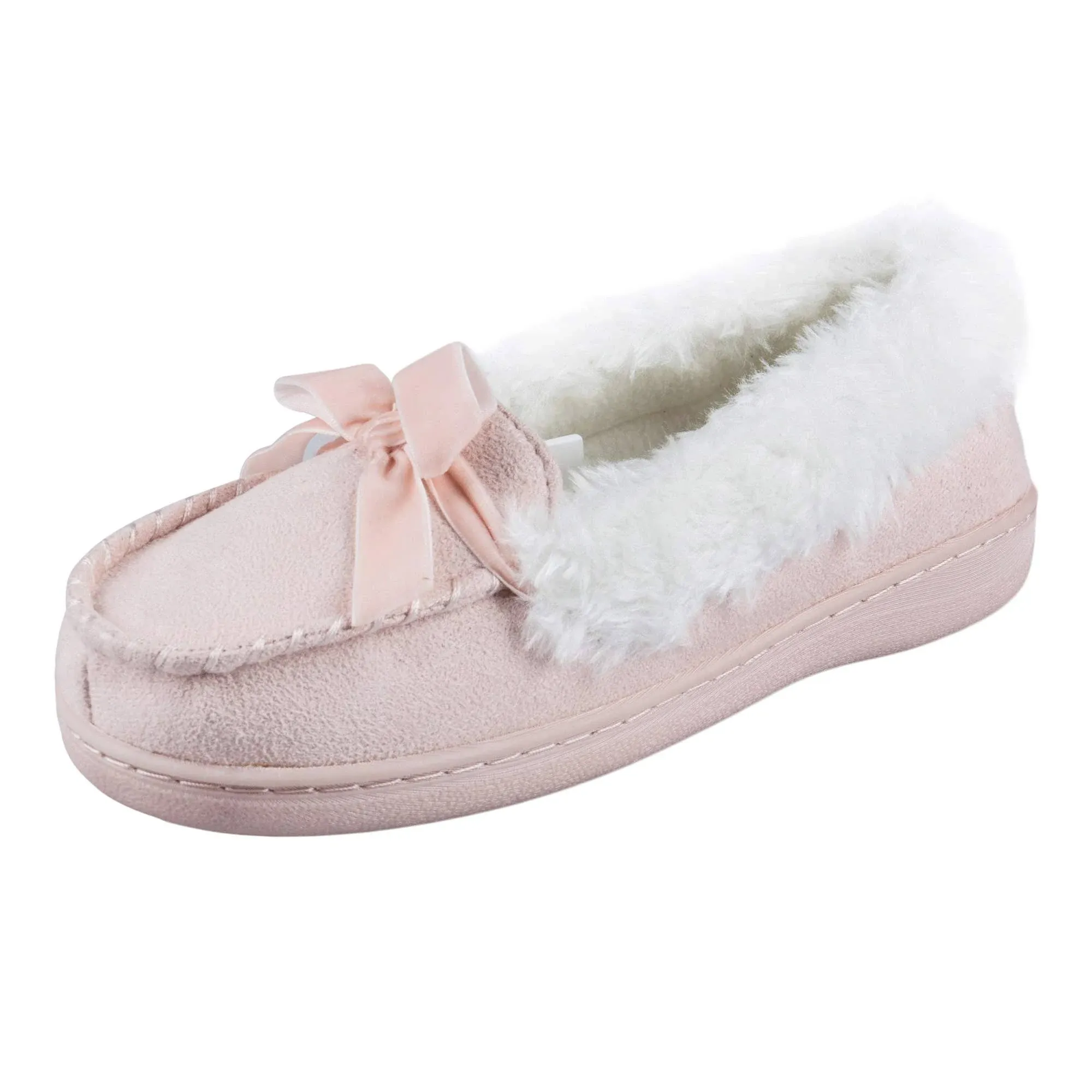 Jessica Simpson Girl's MicroSuede Moccasin Indoor Outdoor Slipper Shoe