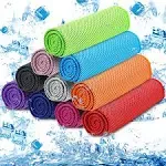 MENOLY 10 Pack Cooling Towels, Sweat Towels Cooling Towels for Neck and Face, Microfiber Towel Soft Breathable Towel for Gym, Yoga, Camping, Running, Fitness, Workout & More Activities(32"x12")