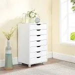 Homestock Debbie White 7-Drawer Office Storage Cabinet