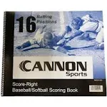 Cannon Sports 13337 16-Position Baseball and Softball Scorebook