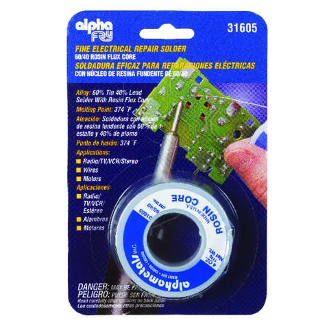 Alpha Fry 4 oz Rosin Core Solder Wire 0.03 in. D Tin/Lead 60/40 1 pc