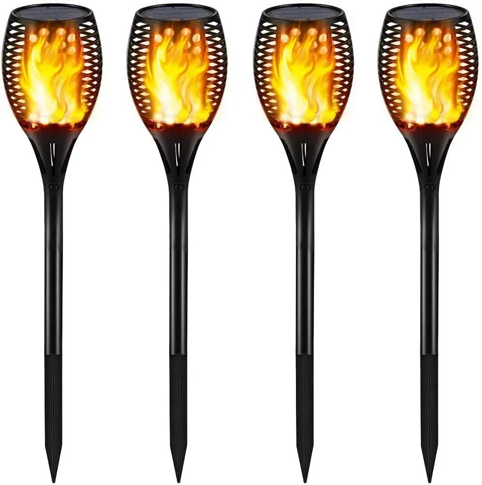 Solar Lights Outdoor - Flickering Flames Torch Lights Solar Light 42.9in Tall...