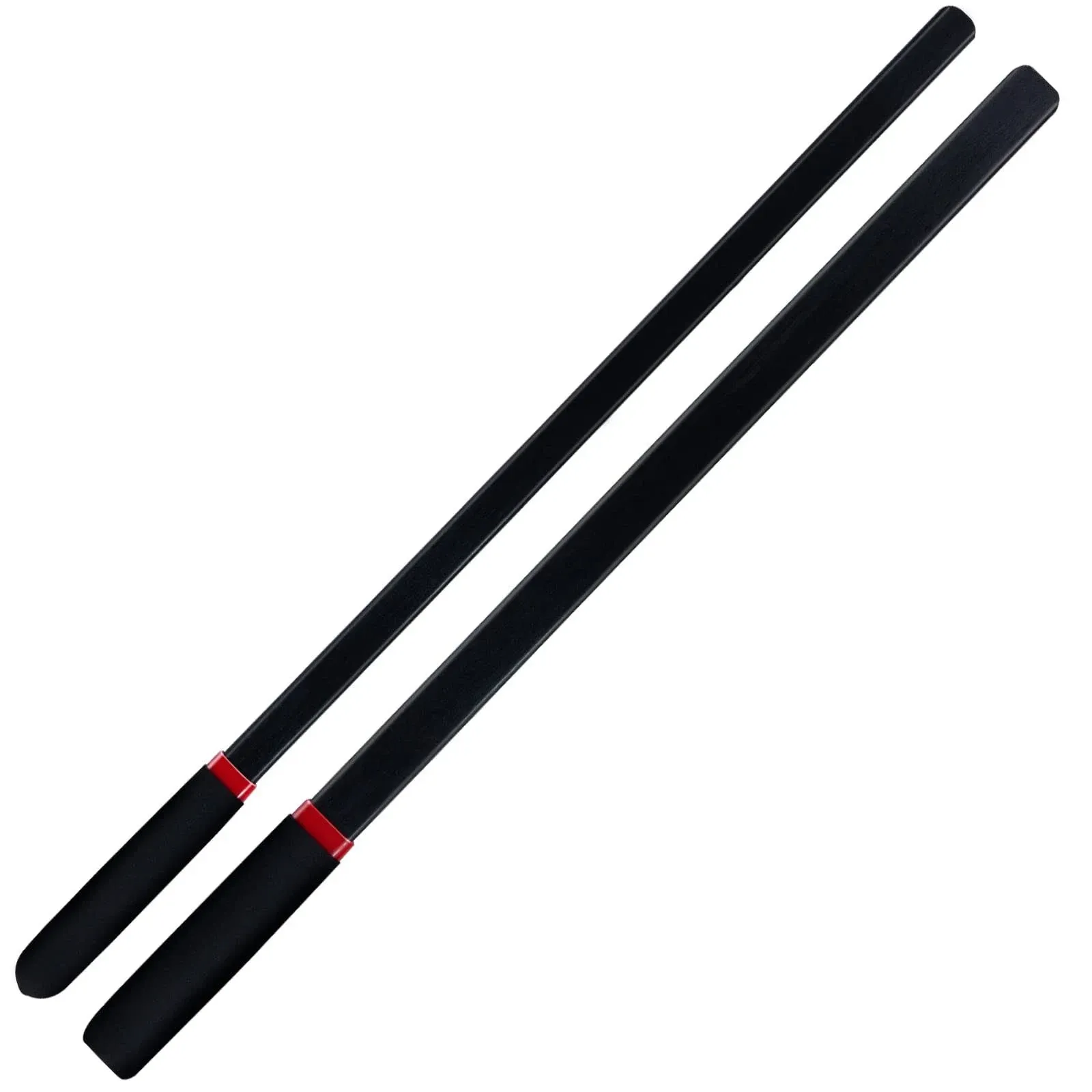 2-Piece Set 18&#034; Riding Crop Sticks, Black, with Non-Slip Handles