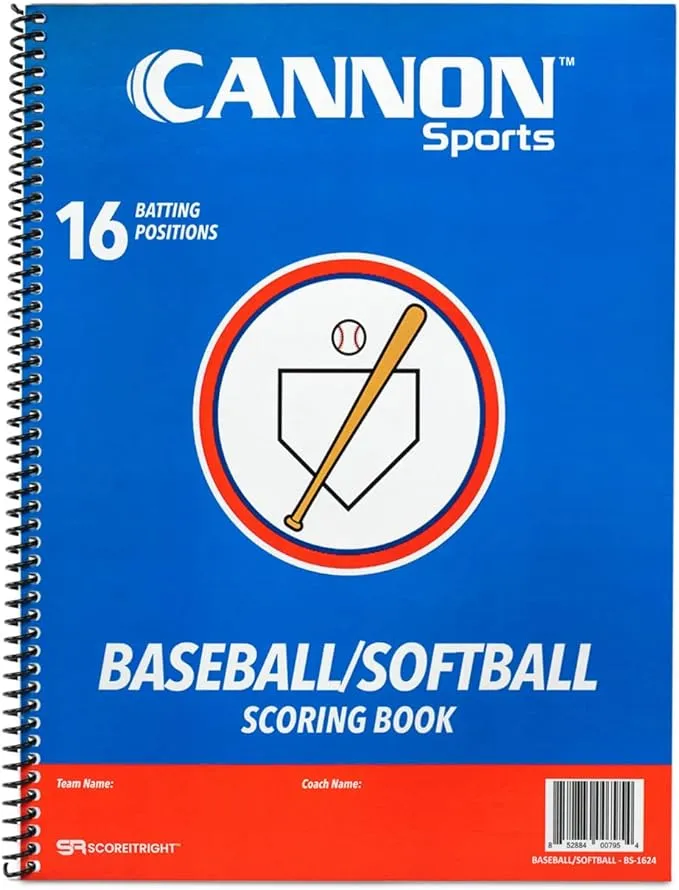 Cannon Sports 13337 16-Position Baseball and Softball Scorebook