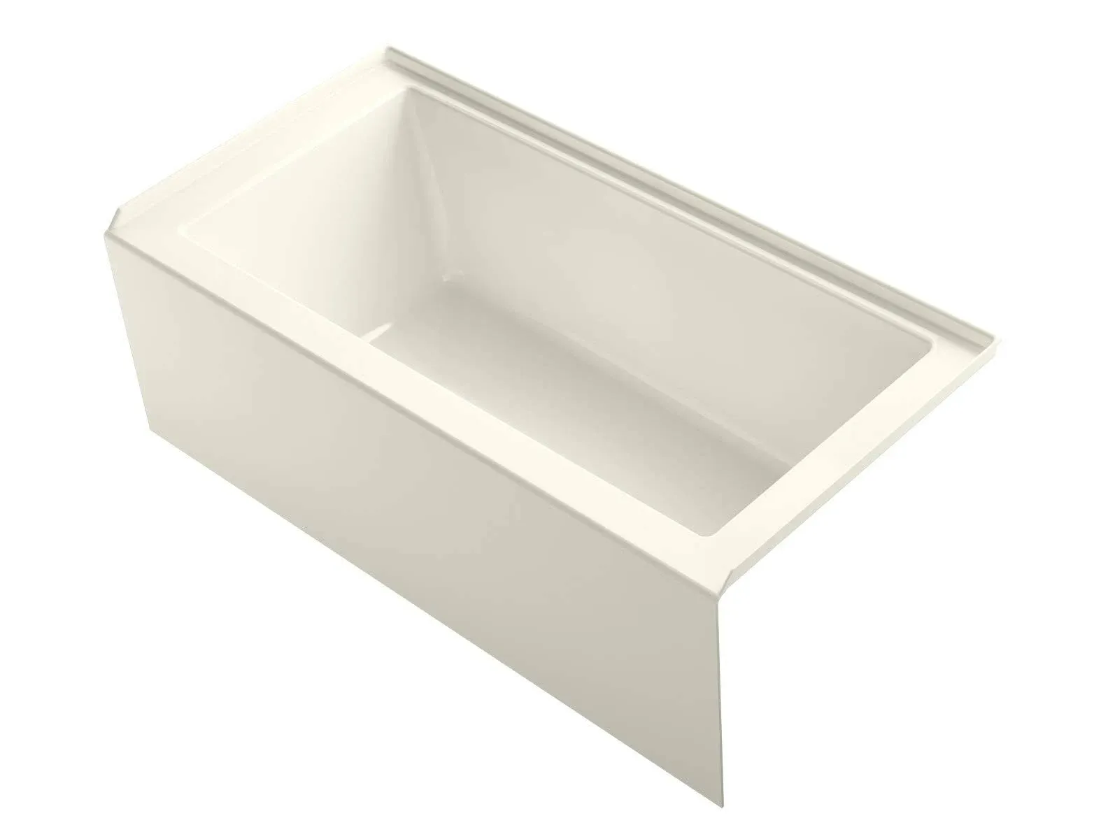 Kohler K-1956-RA Underscore 60" x 30" Alcove Bath Right Drain - Biscuit