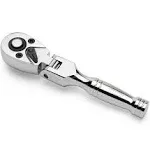 Eastwood 1/4&quot; Drive Stubby Flex Head Ratchet with Drop Forged Steel Handle Tools