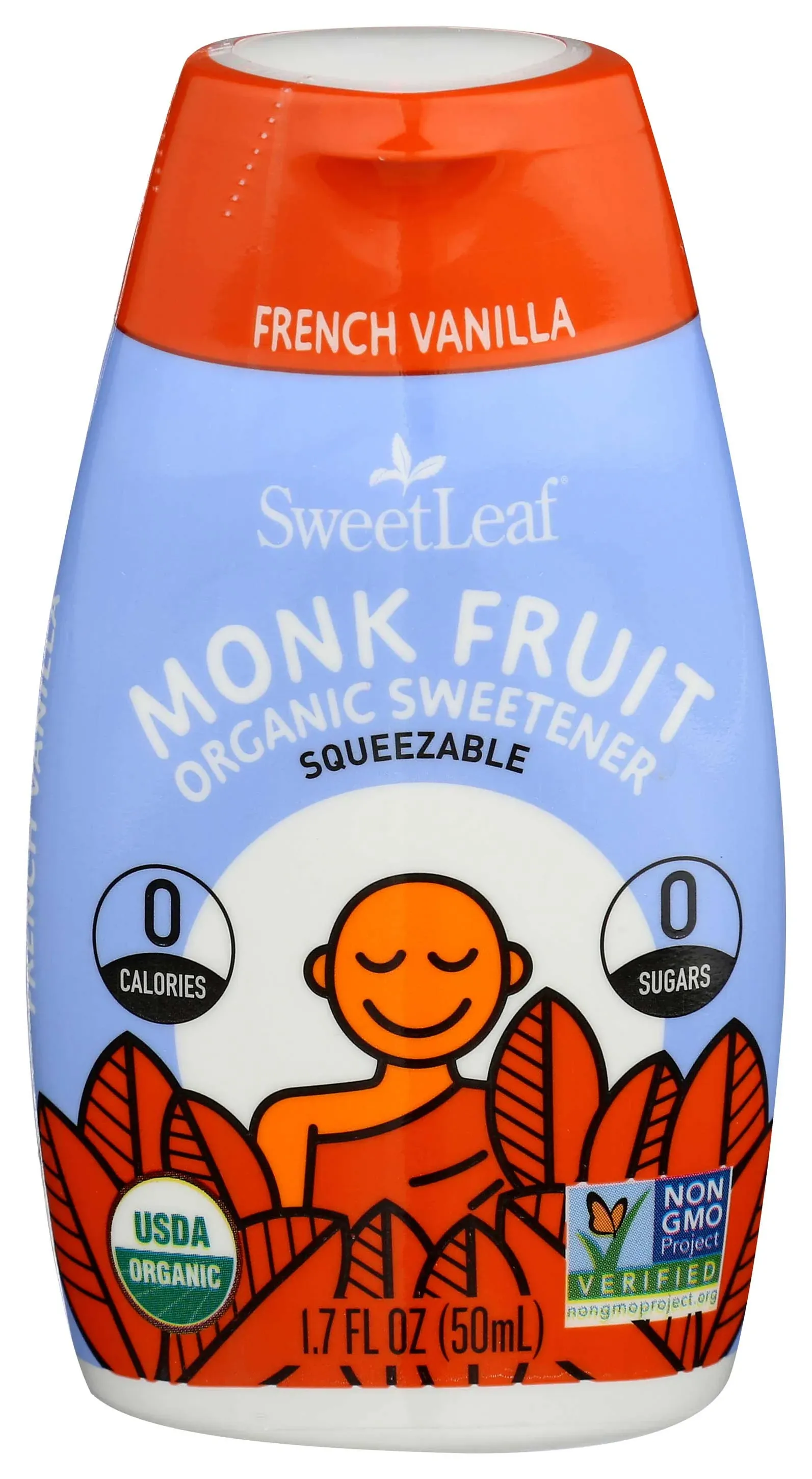 Sweetleaf Stevia, Organic Monk Fruit Sweetener Squeezable French Vanilla, 1.7 Oz