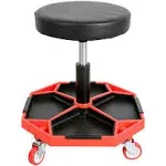 Big Red Adjustable Rolling Creeper Seat with Detachable Tool Tray