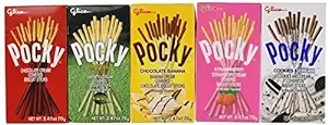 Pocky Biscuit Stick 5 Flavor Variety Pack (Pack of 5)