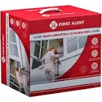 First Alert Three-Story Fire Escape Ladder, 24 Feet, Steel, Anti-Slip, Black