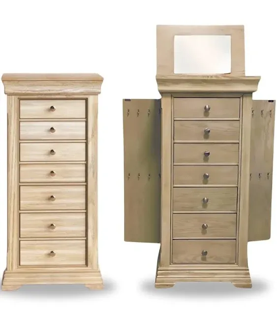 Hives and Honey - Haley Jewelry Storage Organization Armoire, Taupe