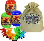 Hog Wild Stikbot Dinosaur Dino Mystery Egg Figures Gift Set Bundle W