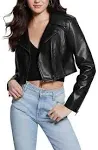 Guess Rochelle Faux-Leather Moto Jacket - Black - M