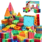 Magnetic Tiles,100PCS Magnet Building Blocks for Kids Educational Magnetic Bl...