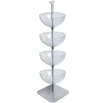 Azar Displays 751604 Product Display Bowls for Retail Stores - Stacked Bowls Floor Standing Mobile Product Display Stand - Produce Merchandisers - 4 Tier Bowl Organizer, "4 tiered 16"" bowl"