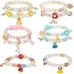 Pinksheep Princess Bracelets 10 PS for Kids Girls Pearl Bead Bracelets Teen Jewe