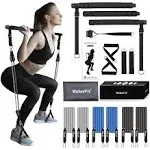 Pilates Bar Kit with Resistance Bands, WeluvFit Fitness Equipment 30+40+50-A 