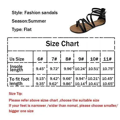 Luffymomo Women's Gladiator Strap Sandals Flat Fisherman Thong Cross Strappy Sandals