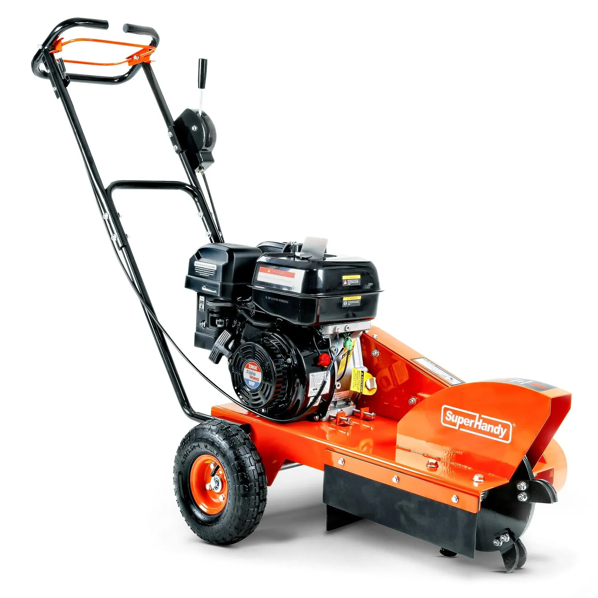 SuperHandy Gas Powered Stump Grinder 9HP Direct Belt Drive 12-in Grinder 6 ...