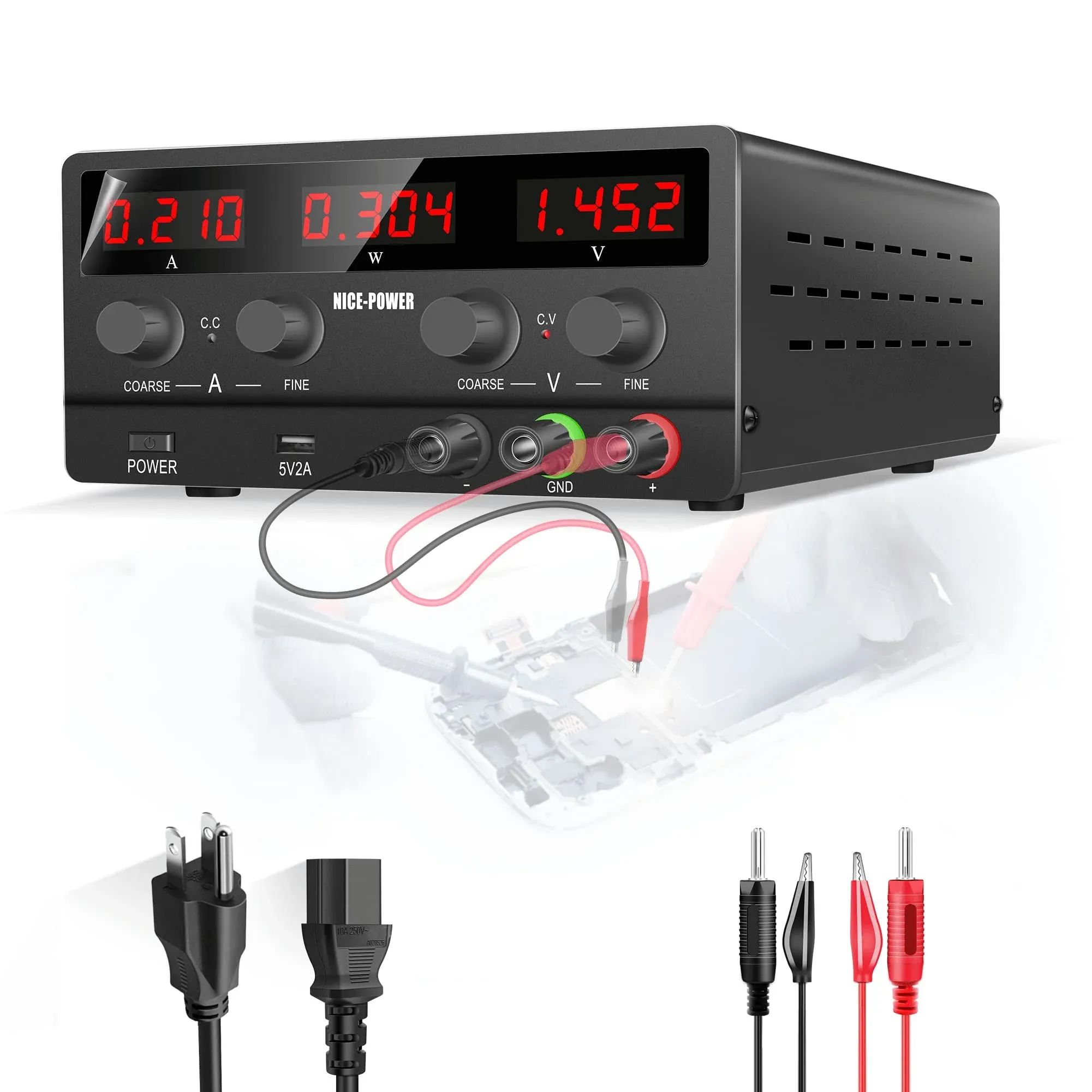  DC Power Supply Variable: Adjustable Switching Regulated High 30V 10A