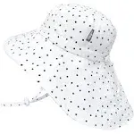 Jan & Jul Toddler Sun-hat for Girls, Size Adjustable, 50+ UPF, 100% Cotton (S: 0-6 Months, Dot), Toddler Girl's, Size: One Size