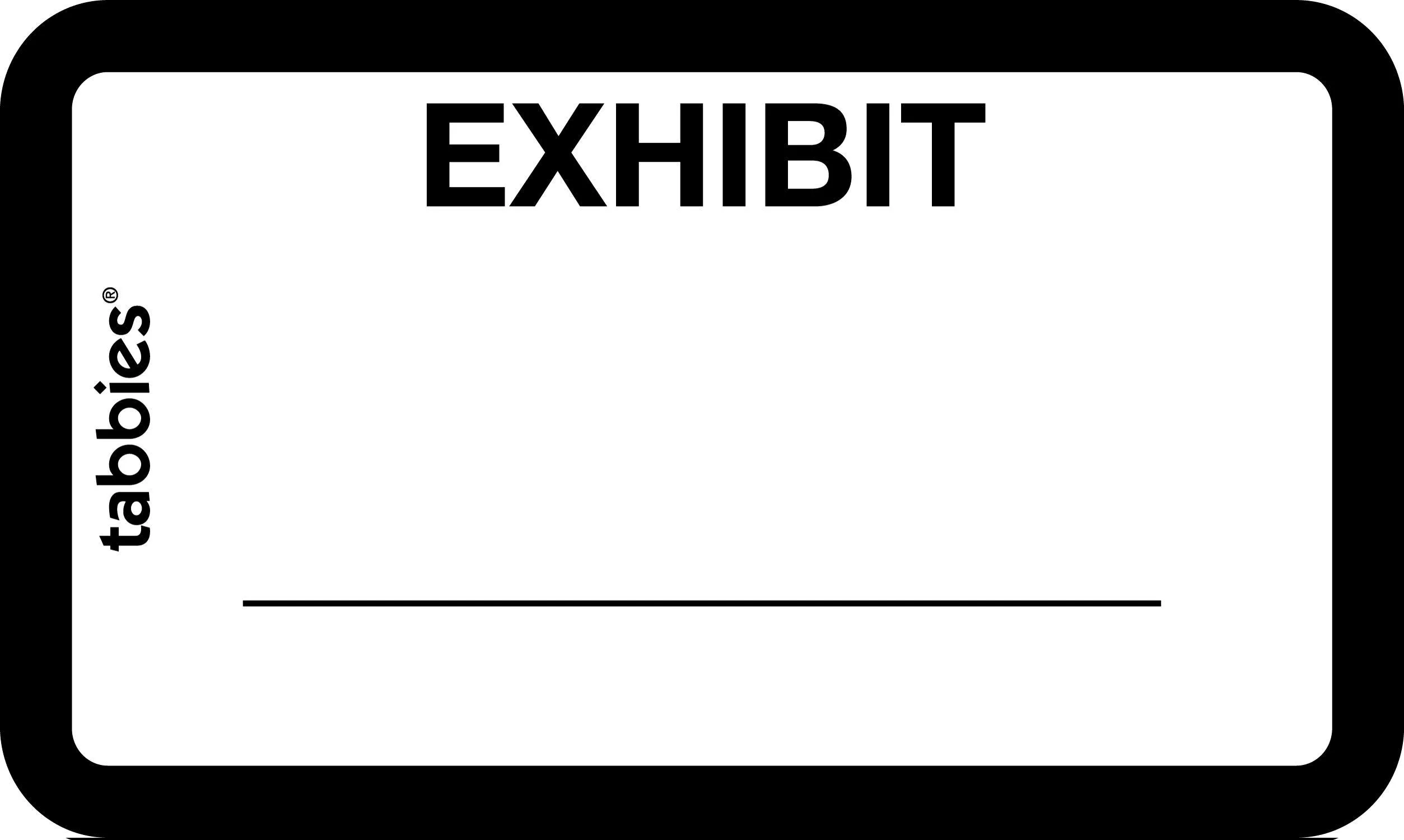 Tabbies Color-coded Legal Exhibit Labels - 1 5/8" Width x 1" Length - White - 252 / Pack