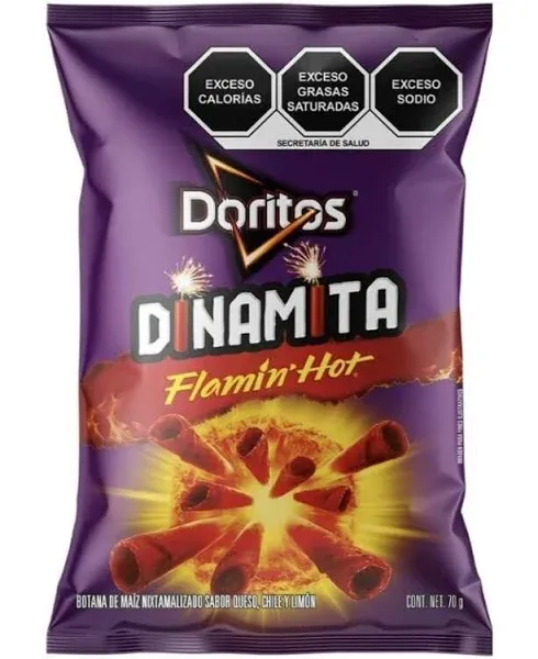 Sabritas Doritos Dinamita Flaming Hot 70g ea. Box with 5 Bags