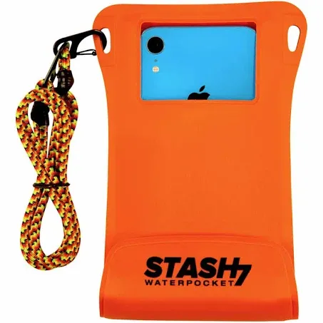 Waterproof Phone Pouch w/Long Lanyard | IPX8 Adventure Grade Cellphone Dry Bag Case, Fits iPhone 15 Pro Max,14 Pro Max, 13 Pro Max, XS, XR, Galaxy S21, for Snorkeling, Kayaking, Cruise Orange