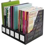 Advantus 34092 Black 5 Compartment Plastic Desktop Magazine/Literature File