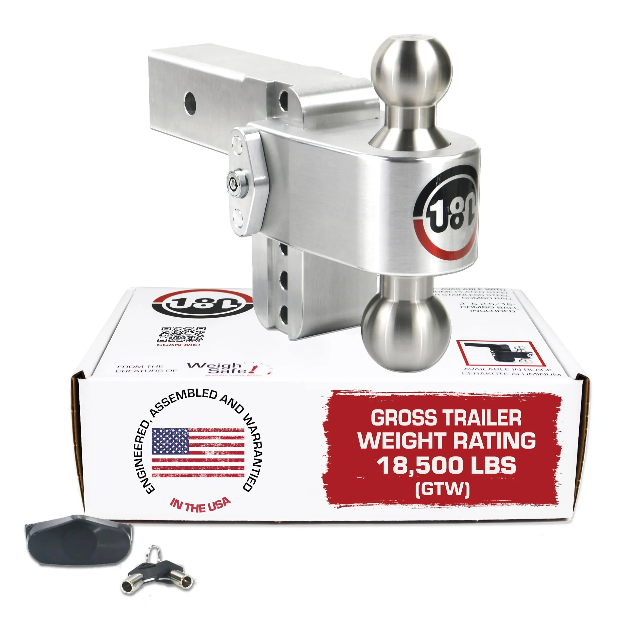 Weigh Safe TB4-2.5 Adjustable Hitch Ball Mount 4" Drop - 2.5" Shaft