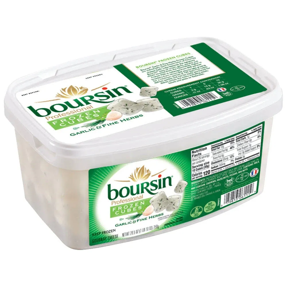 Boursin Garlic and Fine Herb Gournay Cheese Cubes 1.65 lb. - 4/Case