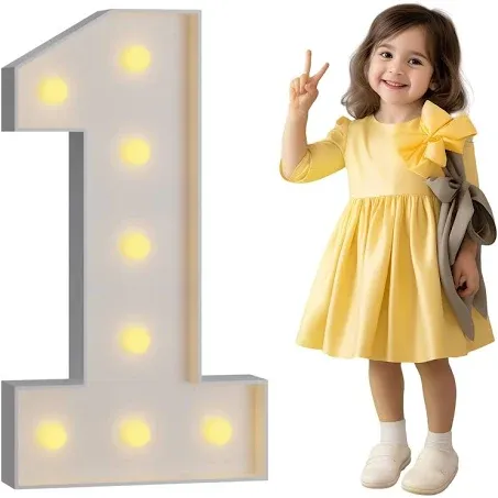 imprsv 3FT Marquee Numbers, Light Up Numbers, Mosaic Numbers for Balloons, Number 1 Balloon Frame, Marquee Light Up Letters,1st Birthday Decorations, First Party Anniversary Decorations