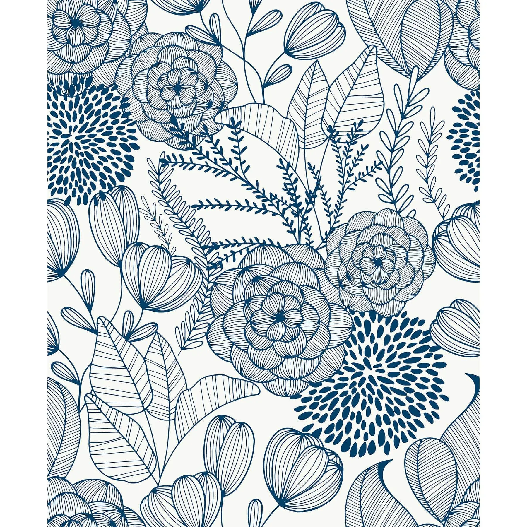 NuWallpaper Navy Secret Garden Peel & Stick Wallpaper