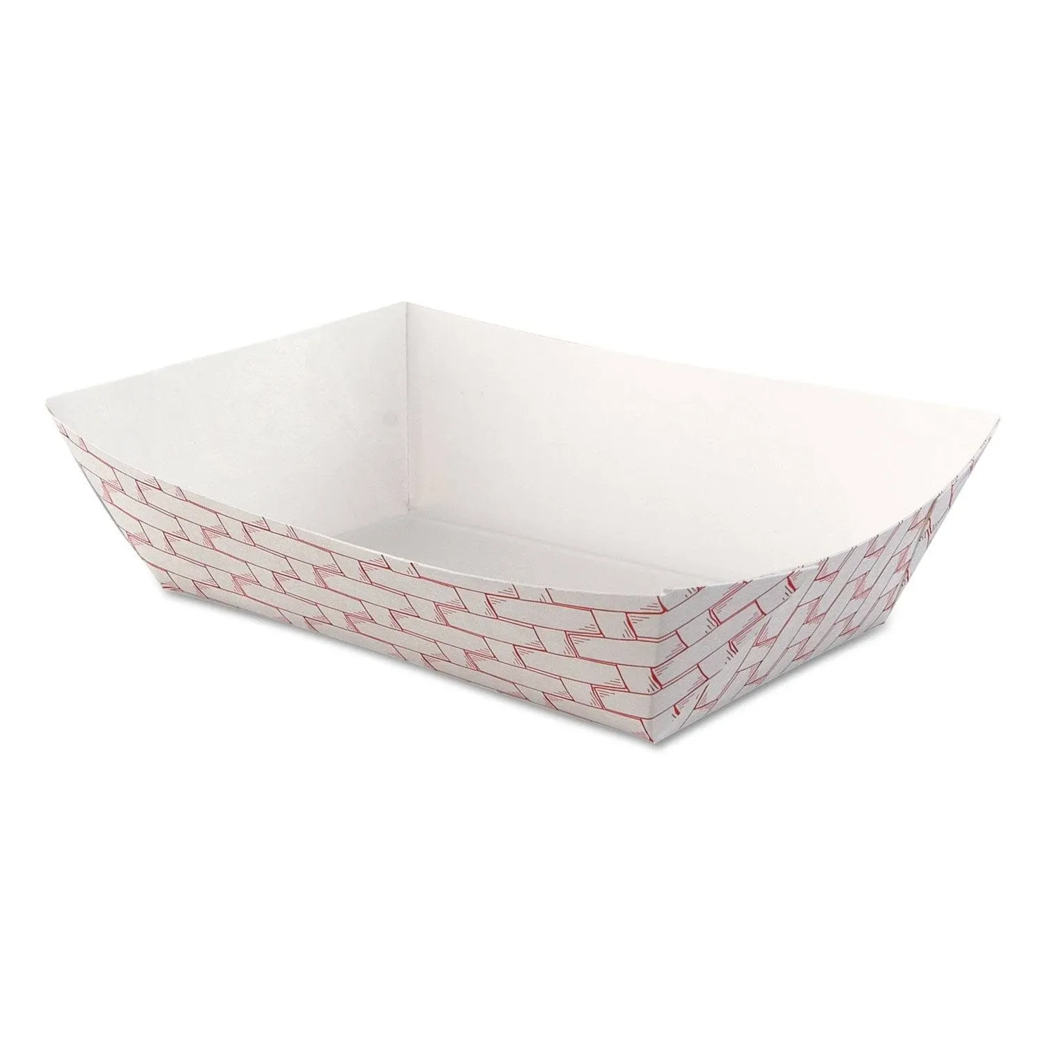 Boardwalk Paper Food Baskets, 3lb Capacity, Red/White, 500/Carton