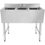 Profeeshaw NSF 3 Compartment Commercial Sink