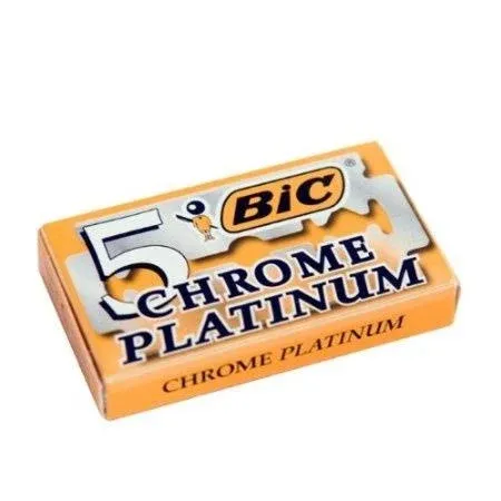 BIC Chrome Platinum Double Edge Safety Razor Disposable Single Blades (100 Pack)