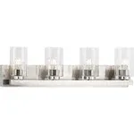 Progress Lighting Goodwin Collection 29.25 in. 4-Light Brushed Nickel Modern Vanity Light with Clear Glass for Bathroom