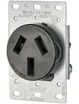 Leviton Flush Mount Receptacle - 50 Amp - Black