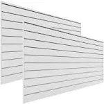 Proslat 8 ft. x 4 ft. PVC Slatwall - 2 pack 64 sq ft White P88202