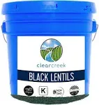 Clear Creek Black Beluga Lentils 25 lb Bucket