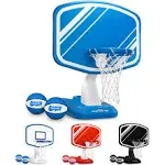 GoSports Splash Hoop Pro Swimming Pool Basketball Game - Includes Poolside Water Basketball Hoop 2 Balls and Pump - Blue